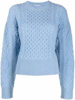 Stella McCartney pull crop en maille Aran - Bleu