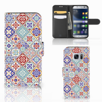 Samsung Galaxy S7 Bookcase Tiles Color