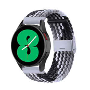 Braided nylon bandje - Grijs / zwart - Samsung Galaxy Watch 6 - 40mm & 44mm