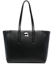 Karl Lagerfeld sac cabas Ikonik Pin en cuir - Noir