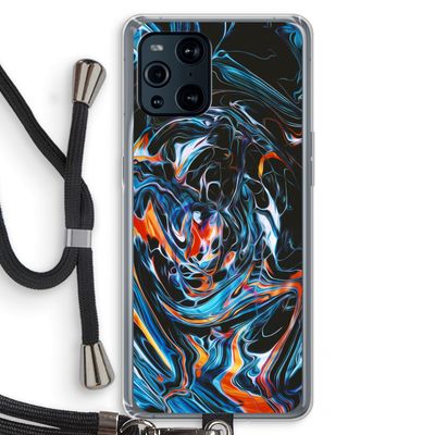 Black Unicorn: Oppo Find X3 Pro Transparant Hoesje met koord