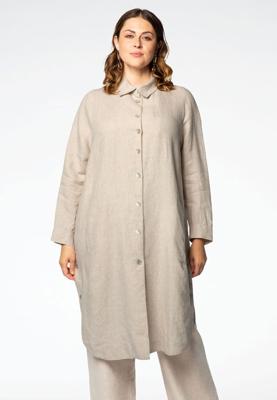 Yoek Blouse buttoned slits | Bruin | Maat 50/52