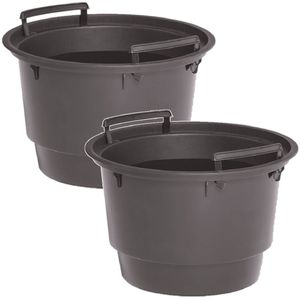 2x Kunststof binnenpotten/inzetbakken voor bloempotten/plantenpotten 8 liter