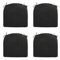 Zitkussen Rib zwart 46 cm x 48 cm (4 stuks) Madison - Madison