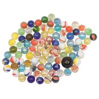 Glazen knikkers - mix in netje - 88x stuks - gekleurd - buitenspeelgoed - knikkeren