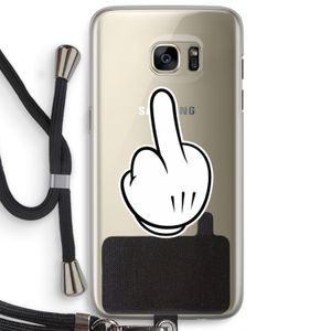 Middle finger black: Samsung Galaxy S7 Edge Transparant Hoesje met koord