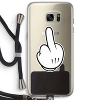 Middle finger black: Samsung Galaxy S7 Edge Transparant Hoesje met koord