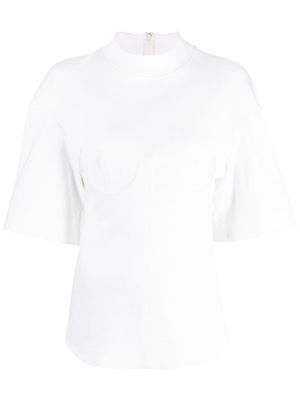 ALESSANDRO VIGILANTE blouse à col montant - Blanc