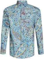 ETRO chemise en coton à imprimé cachemire - Bleu