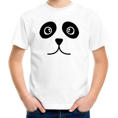 Panda / pandabeer gezicht - Verkleed t-shirt - wit - voor kinderen - Carnaval fun shirt - kleding Panda / pandabeer gezicht - Verkleed t-shirt - wit - voor kinderen - Carnaval fun shirt - kleding