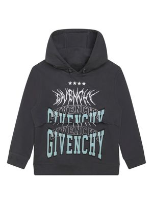 Givenchy Kids hoodie à logo brodé - Gris