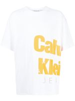 Calvin Klein t-shirt en coton stretch à logo imprimé - Blanc