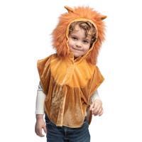 Pluche Kinderponcho Leeuw