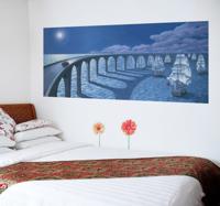 Muursticker van Brug over Water