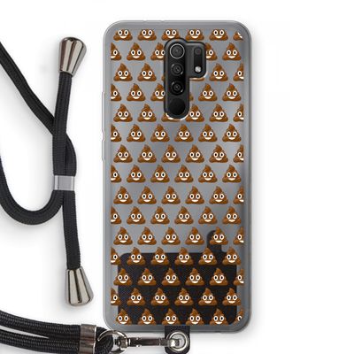 Poop emoji: Xiaomi Redmi 9 Transparant Hoesje met koord