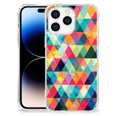 Apple iPhone 14 Pro Max Doorzichtige Silicone Hoesje Geruit Apple iPhone 14 Pro Max Doorzichtige Silicone Hoesje Geruit