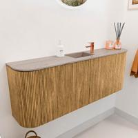 Toiletmeubel Mondiaz Joya Dlux | 113.2 cm | Meubelkleur Oak | Faye wastafel Saba Wasbak Midden | 1 kraangat