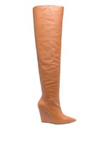 Stuart Weitzman bottines 115 mm en cuir à bout pointu - Marron