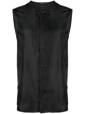 SAPIO chemise satinée à design sans manches - Noir