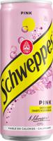 Schweppes Pink frisdrank, sleek blik van 33 cl, pak van 24 stuks