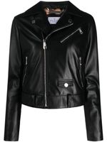 Philipp Plein crystal-embellished leather biker jacket - Noir - thumbnail