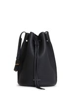 Mansur Gavriel sac seau en cuir à logo imprimé - Noir - thumbnail