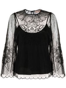 TWINSET blouse superposée à design colour block - Noir