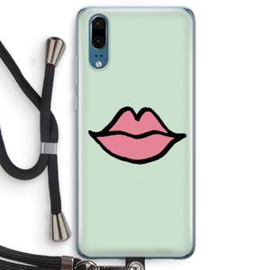 Kusje: Huawei P20 Transparant Hoesje met koord
