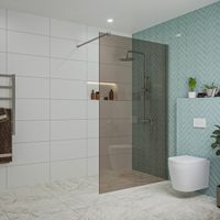 Fortifura Galeria inloopdouche - 120x200cm - rookglas - wandarm - chroom SW797944/SW797904