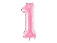 Folieballon cijfer 1 roze 86cm