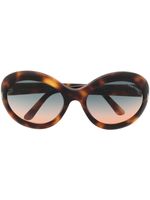 TOM FORD Eyewear lunettes de soleil à monture ovale - Marron - thumbnail