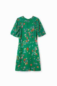 Korte jurk met bloemen - GREEN - L