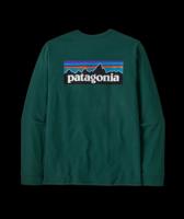 Patagonia Long-Sleeved P-6 Logo Responsibili-Tee Shirt Heren Cascade Green S