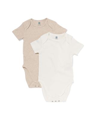 HEMA Baby meegroeiromper LENZING™ ECOVERO™ rib - 2 stuks naturel (naturel)
