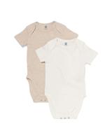 HEMA Baby meegroeiromper LENZING™ ECOVERO™ rib - 2 stuks naturel (naturel)
