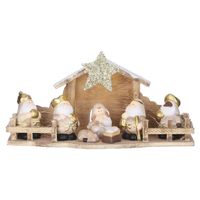 Kinder kerststal/kerststalletje met verlichting 30 x 10 x 15 cm