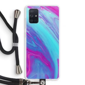 Zweverige regenboog: Samsung Galaxy A71 Transparant Hoesje met koord