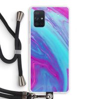 Zweverige regenboog: Samsung Galaxy A71 Transparant Hoesje met koord