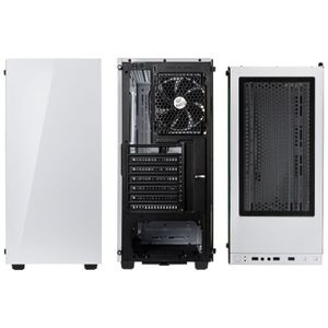 Kolink STRONGHOLD WHITE Midi-tower PC-behuizing Wit, Zwart 2 voorgeïnstalleerde ventilators, Zijvenster, Stoffilter