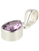 Edelsteen Hanger Amethist Druppel Facet - Zilver