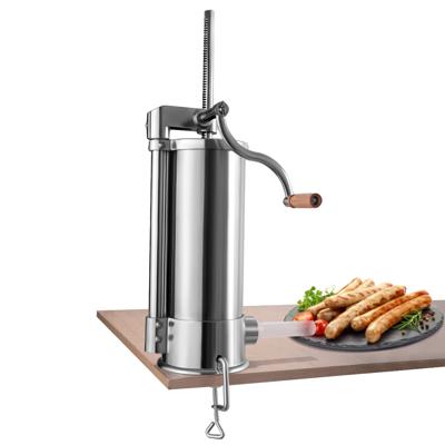 5 kg Worstenvuller Manuele Roestvrijstalen Worstenvuller Machine Zilveren Worstenvuller met Tafelklem Worstenspuit Inclusief 6 Vul Buizen