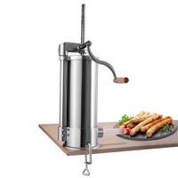 5 kg Worstenvuller Manuele Roestvrijstalen Worstenvuller Machine Zilveren Worstenvuller met Tafelklem Worstenspuit Inclusief 6 Vul Buizen