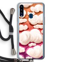 Katoen Wolken: Samsung Galaxy A20s Transparant Hoesje met koord
