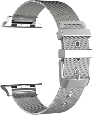 Just in Case Apple Watch 42/44/45 mm Milanees Bandje Zilver Just in Case Apple Watch 42/44/45 mm Milanees Bandje Zilver