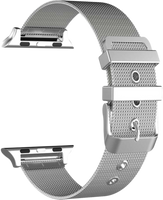 Just in Case Apple Watch 42/44/45 mm Milanees Bandje Zilver - thumbnail