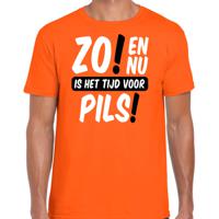 Koningsdag T-shirt voor heren - tijd voor pils - oranje - bier - feestkleding - thumbnail