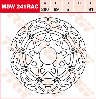 TRW Remschijf, remschijven voor de moto, MSW241RAC