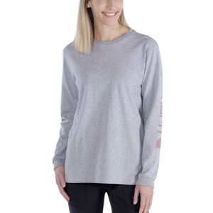 Carhartt Workwear Sleeve Logo Heather Grey Long Sleeve Shirt Dames