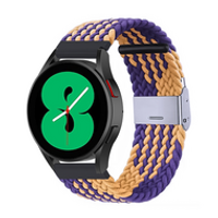 Braided nylon bandje - Oker / paars - Samsung Galaxy Watch - 46mm / Samsung Gear S3 - thumbnail