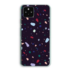 Dark Rounded Terrazzo: Google Pixel 5a 5G Transparant Hoesje